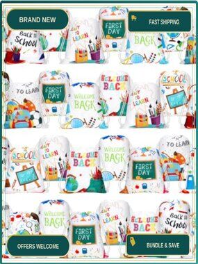 30 Pcs Drawstring Gift Bags Polyester Back to School Party Favor Bags